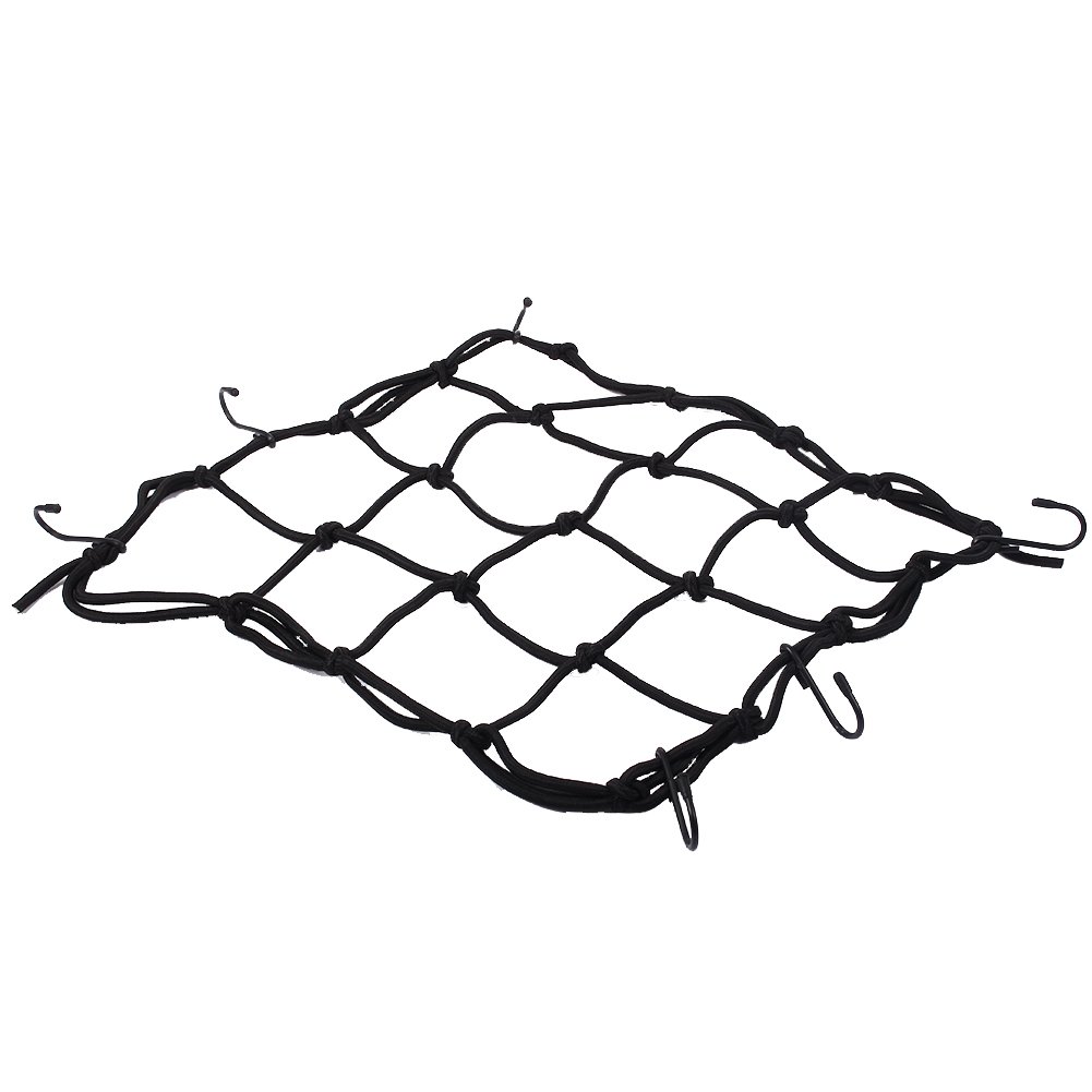 Gepäcknetz Motorrad,Motorrad Mesh Storage Cargo Net 3 Farben Motorrad 6 Haken Hold Down Cargo Web Packing Mesh Net für Kleines Gepäcknetz Motorradgepäcknetz String Bag Baggage Mesh(Schwarz) von Yosoo