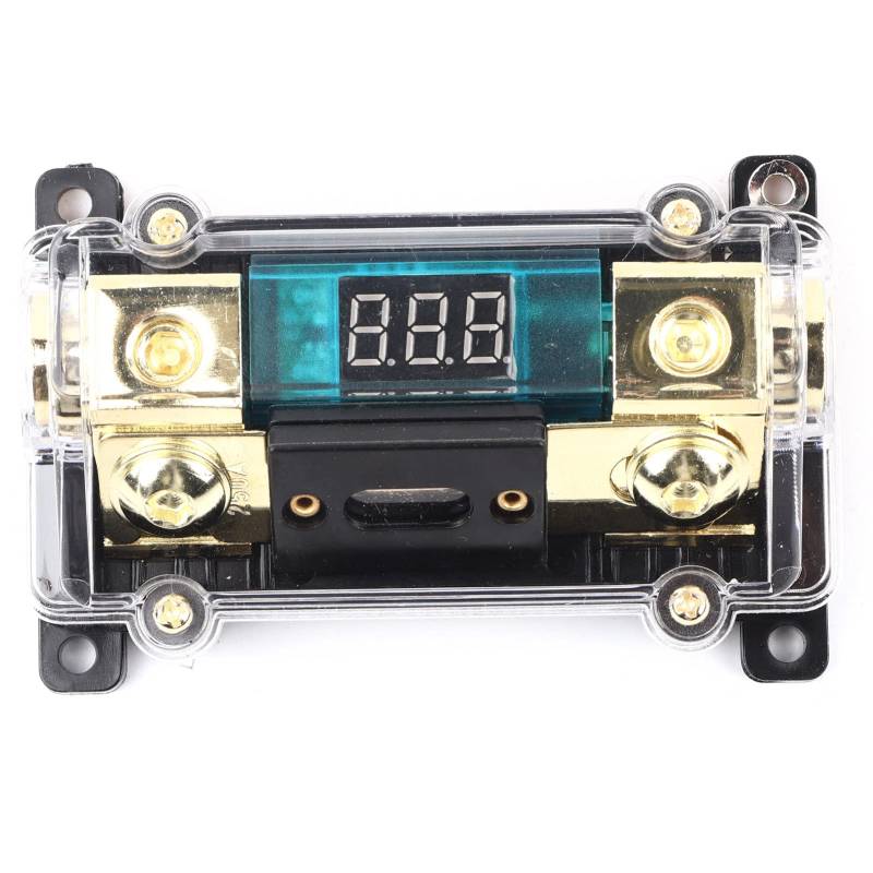 Stromsicherungshalter, Auto- oder Stromsicherungshalter Stereo-Verteilerblock-Box Digitalanzeige Metalllegierung Kunststoff für Alle Sicherungshalter Auto-Audio-Sicherungshalter 250(250A) von Yosoo