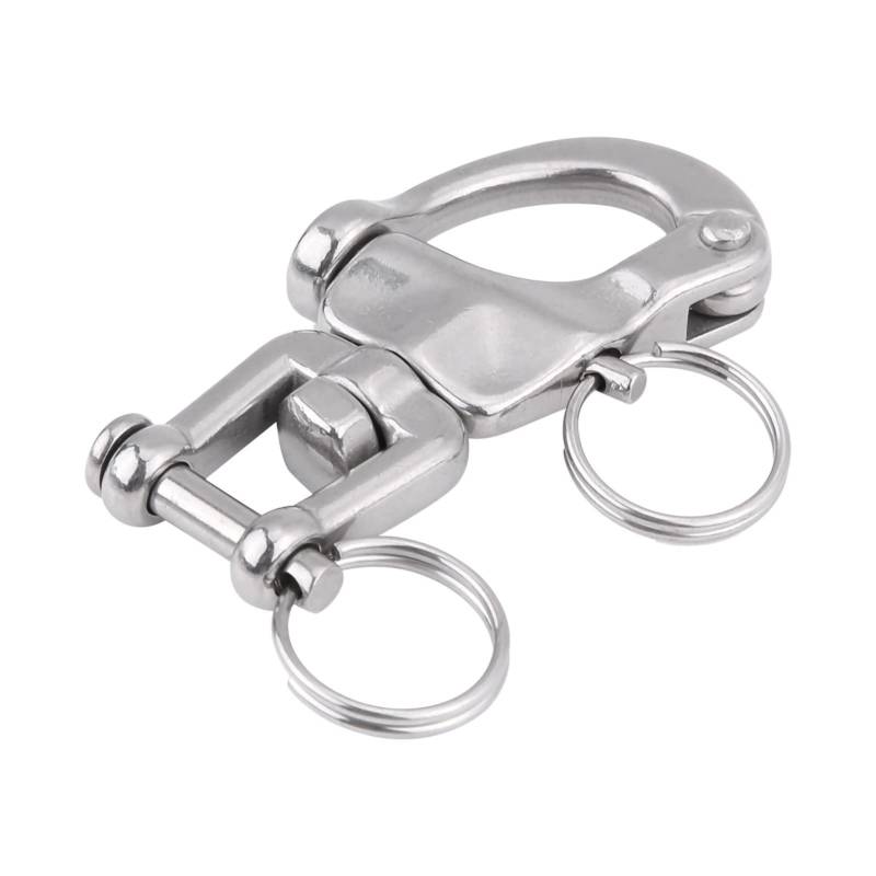 Swivel Eye Snap, Yosoo Eye Snap Shackle Schnellspanner Bail Rigging 316 Edelstahl Segelboot Marine Edelstahl Clip Paar(70mm) für panic snap paniksnap canicross schnappschäkel schnappschäkel gabel keen von Yosoo