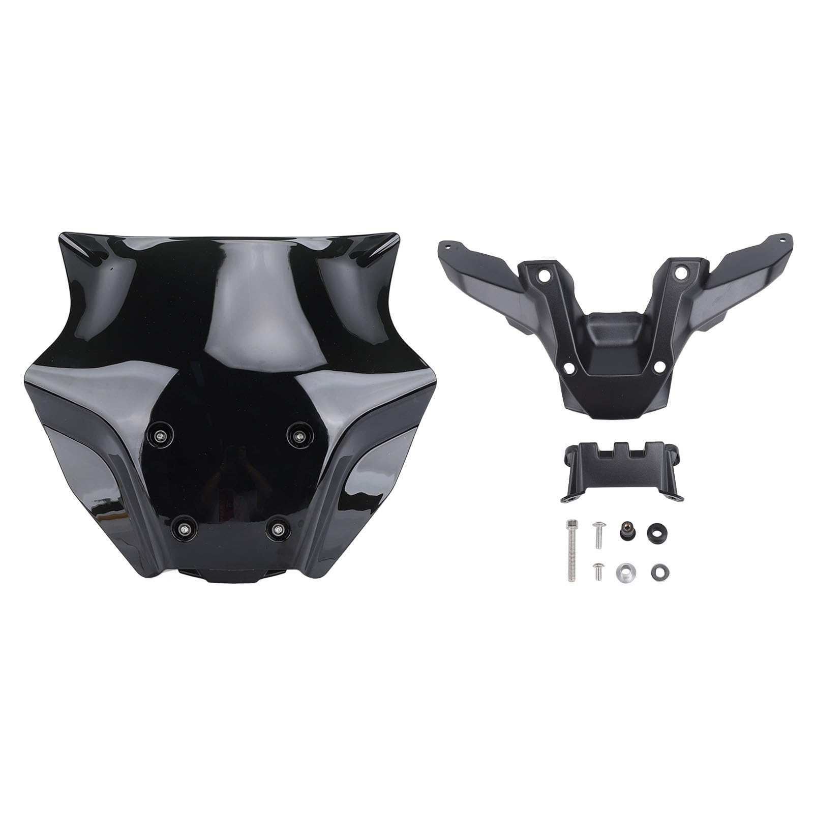 Yosoo Motorrad-Frontscheibe, Reduziert den Windwiderstand, Verbesserte Aerodynamik, Windabweiser aus PC, Passend für MT-09 2024+ (Black) von Yosoo