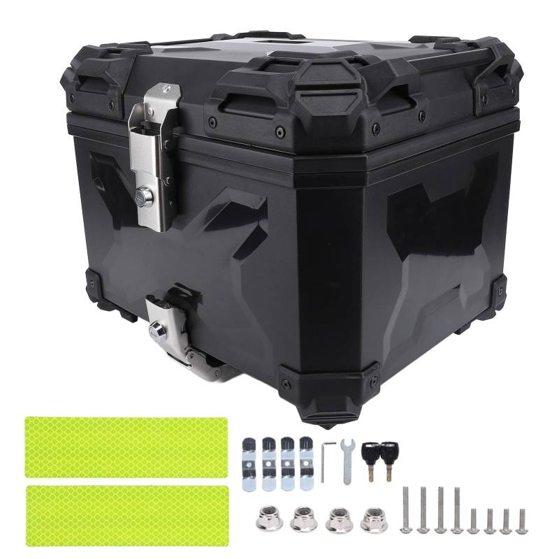 Yosoo Motorradkoffer, 45L Motorrad-Heckbox-Kofferraum ABS-Aufbewahrung mit Diebstahlsicherungssystem Universelles Motorradzubehör 43 X 37 X 36 cm / 16,93 X 14,57 X 14,17 Zoll (Black) von Yosoo