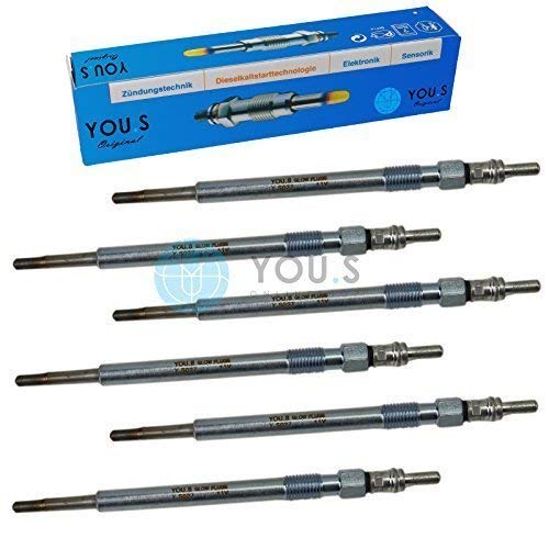 6 Stück YOU.S Original Glühkerzen Länge: 126,5 mm Spannung: 11,0 V - 02JD61604 von You.S