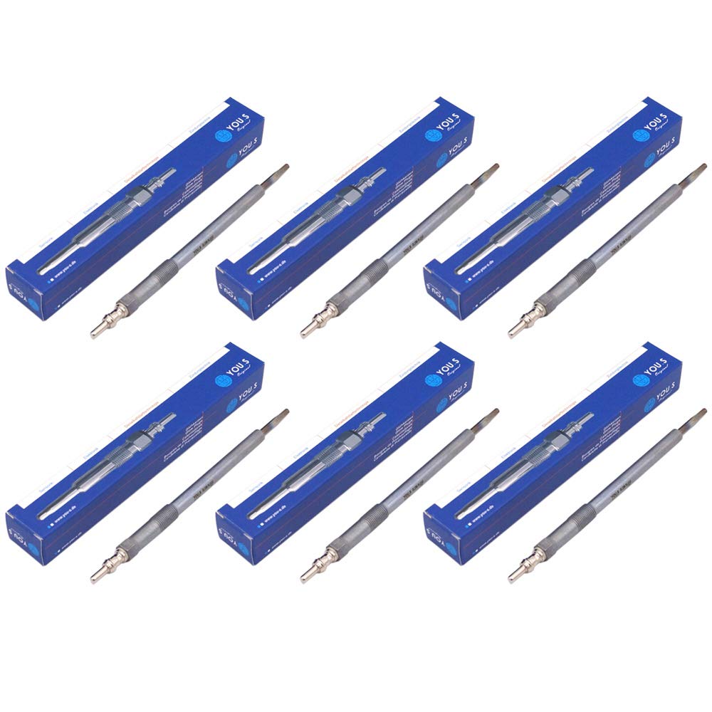 6 x YOU.S Original Glühkerze 7 Volt Länge: 169 mm Gewindemaß: M10 x 1,0 mm - A6421590101 von You.S