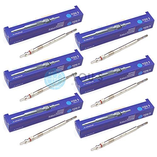 6 x YOU.S Original Glühkerzen 4.4 Volt 132,5 mm Länge M8 x 1,0 PIN 367103A000 von You.S