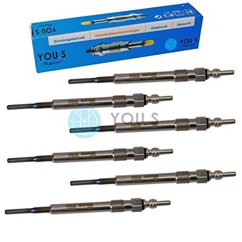 YOU.S Original 059963319 Glühkerzen Länge: 127,0 mm Spannung: 12,0 V (6 Stück) von You.S