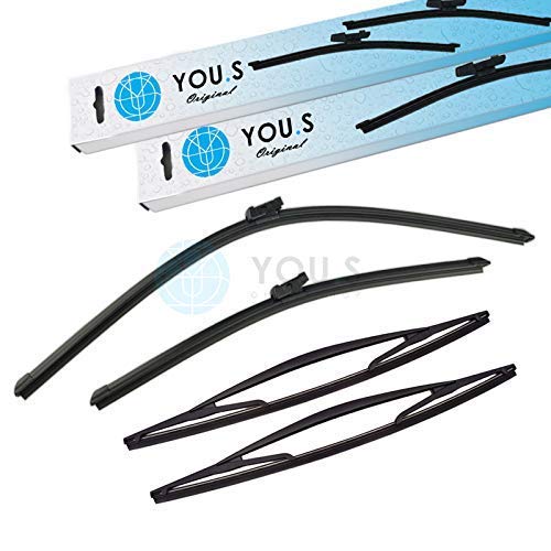 YOU.S SCHEIBENWISCHER SET VORNE + 2x HINTEN 650 + 475 + 410 mm (4 Stück) von You.S