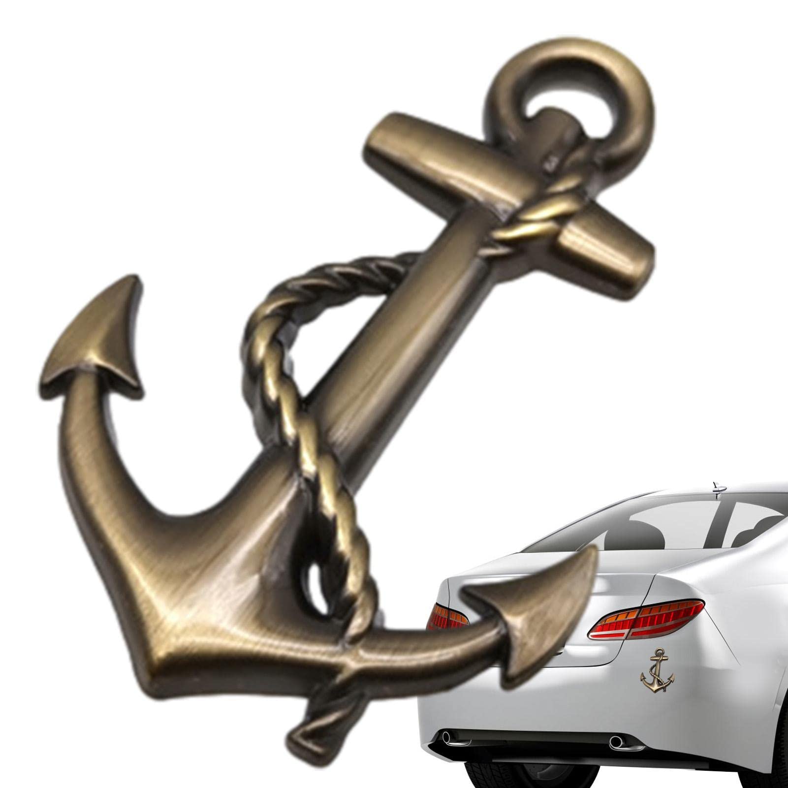 Youding Auto Emblem, Auto Karosserie Stoßstange Dekorative Aufkleber Marine Emblem Store Dekoration, Auto Boote Karosserie Dekorative Kompakt Selbstklebend Boot Haken Navy Emblem Grill Kreuz Abzeichen von Youding