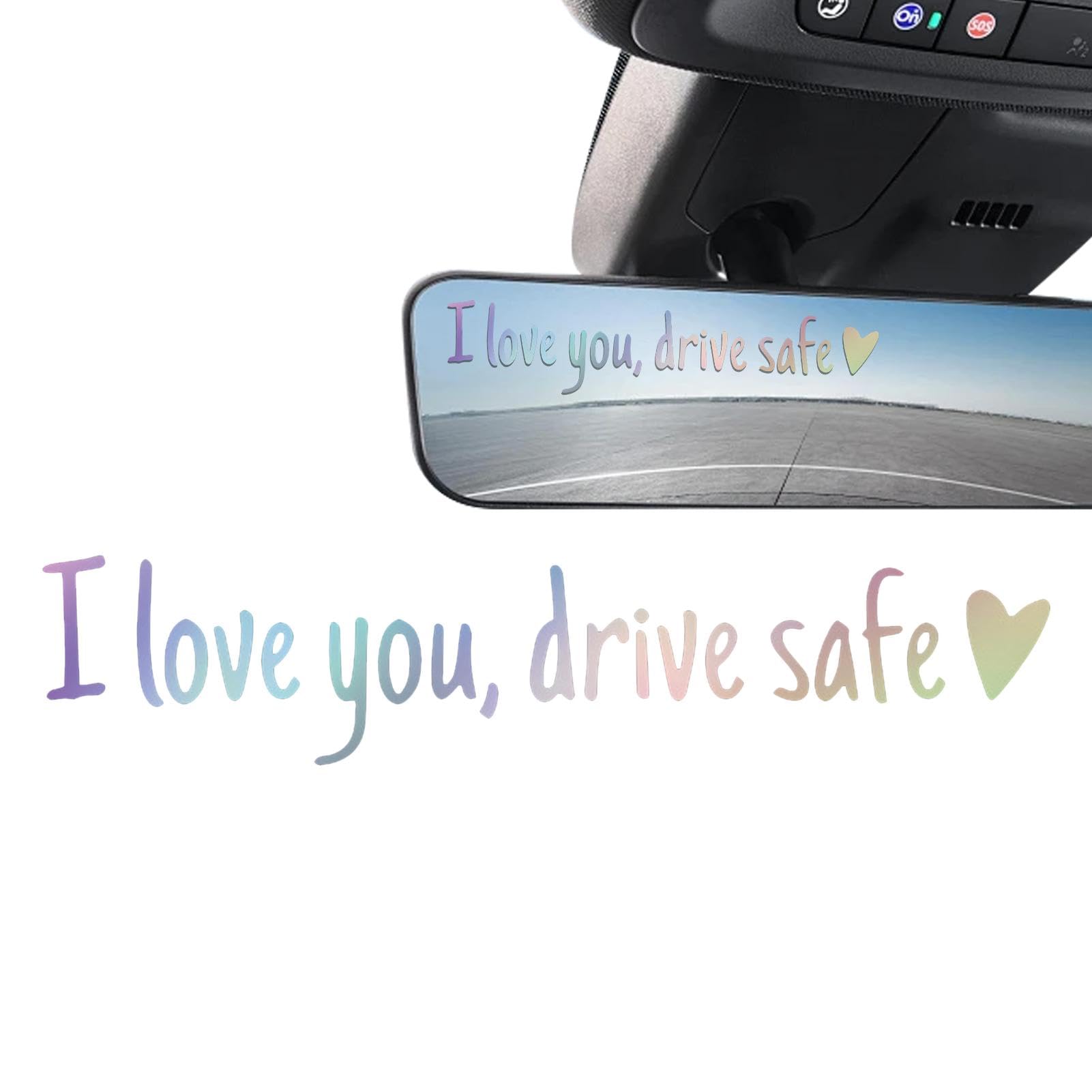 Youding Drive Safe Aufkleber, Rückansicht-Aufkleber, Aufkleber „I Love You Drive Safe Rear View“, Windschutzscheiben-Buchstaben-Aufkleber, Miniatur-Auto-Aufkleber, Auto-Dekor, wasserdicht für von Youding