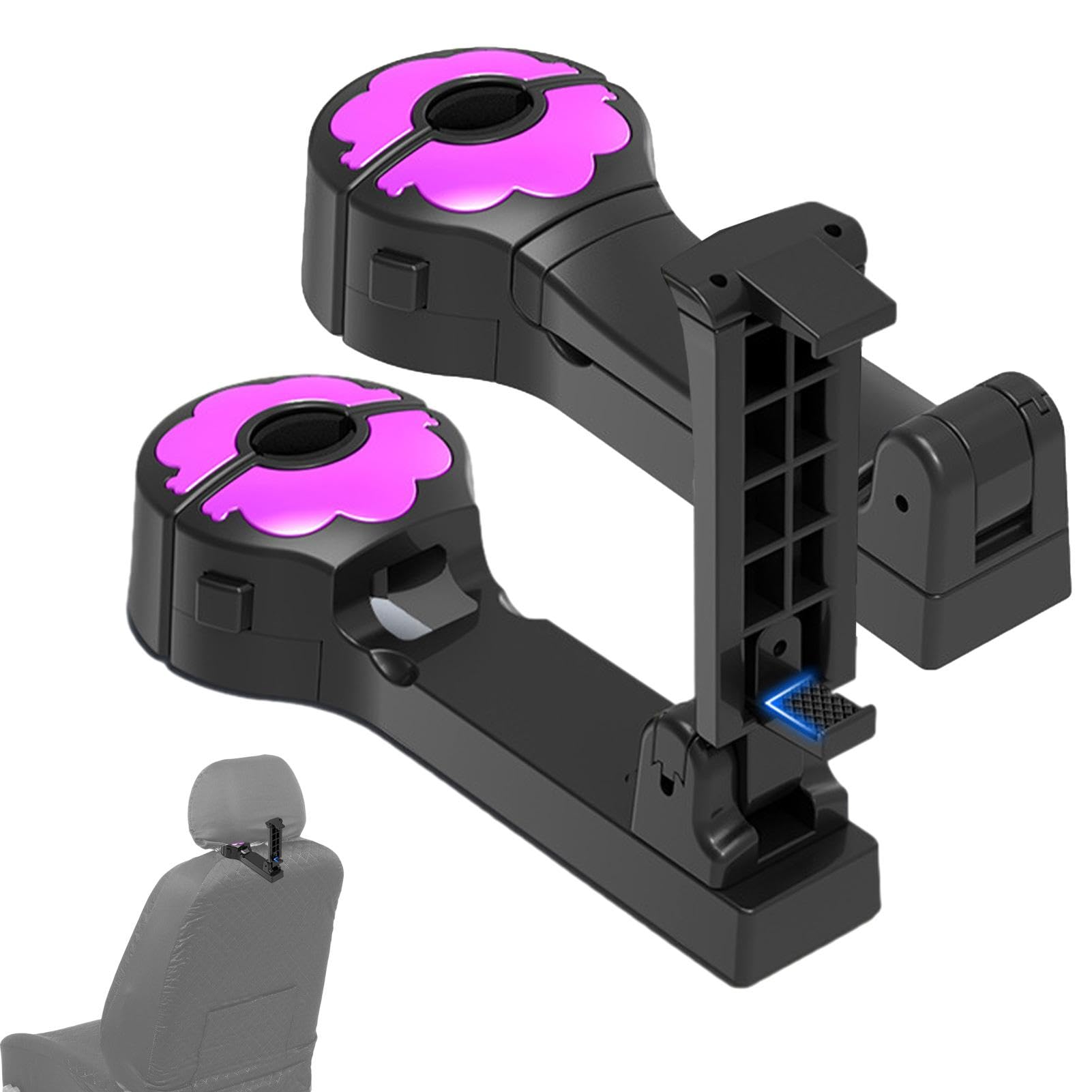 Youding Kopfstützenhaken für Autositze, Kopfstützenhaken für Autos, Rücksitzhaken für Autos mit Telefonhalterung, 2-in-1-Autohaken, Kopfstützenhaken von Youding