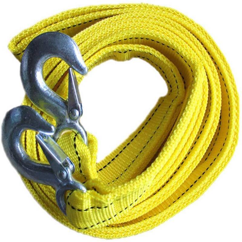 Youery Abschleppseil,Hochleistungs-Abschleppgurt mit Sicherheitshaken,Hochfestes Notfall-Abschleppseil Sicherungszubehör,Schleppseil bis 5 Tonne,4 Meter,Nylon Seil mit 2 Haken von Youery