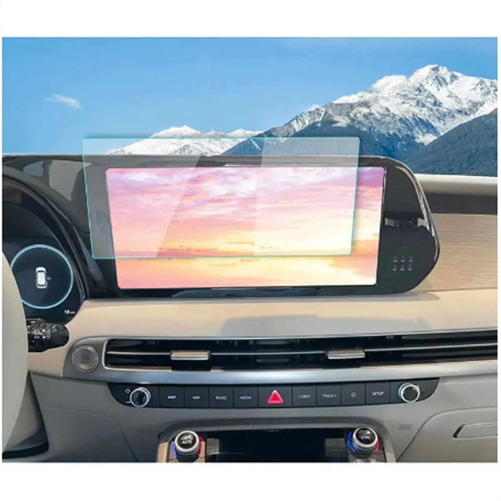 Youmero Kompatibel Mit Hyundai Für Palisade 2023 Auto-GPS-Navigation LCD-Bildschirm Displayschutzfolie Aus Gehärtetem Glas GPS Navigation Schutzfolie von Youmero