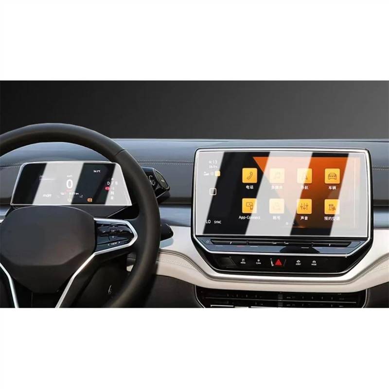 Youmero Kompatibel mit VW für ID6 2021 2022 2023 Auto-GPS-Navigation und Armaturenbrett-Bildschirm aus gehärtetem Glas Schutzfolie GPS Navigation Schutzfolie(GPS and Dashboard) von Youmero