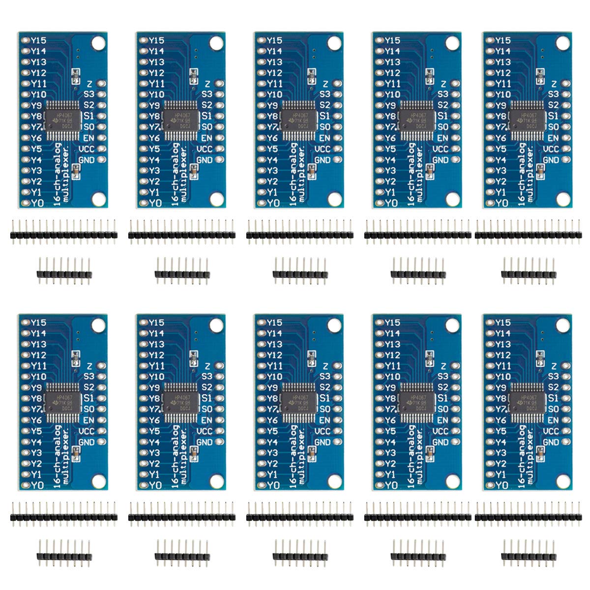 YOUMILE 10er Pack CD74HC4067 16-Kanal-Analog-Digital-Multiplexer-Breakout-Board-Modul für Arduino 2V-6V-Mikrocontroller 16 Geräte-RX-Leitungen von Youmile