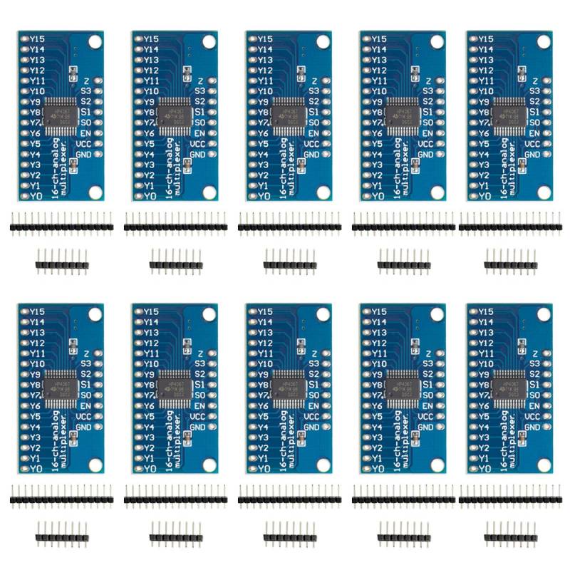 YOUMILE 10er Pack CD74HC4067 16-Kanal-Analog-Digital-Multiplexer-Breakout-Board-Modul für Arduino 2V-6V-Mikrocontroller 16 Geräte-RX-Leitungen von Youmile