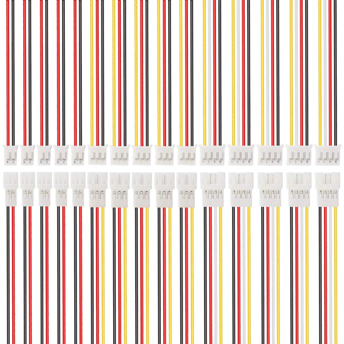 Youmile 10 Pairs 26AWG JST PH2.0 Stecker Anschlusskabel 2/3 / 4 Pin Buchse Männlich 200mm JST Anschlusskabel für Akku H36 H67 Blade Inductrix E010 E013 von Youmile