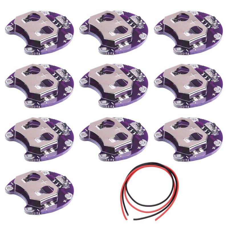 Youmile 10PACK Knopfzellen-Batteriehalter Lilypad CR2032 Batteriemontagemodul für Arduino Small Slide Switch Board DIY Kit von Youmile