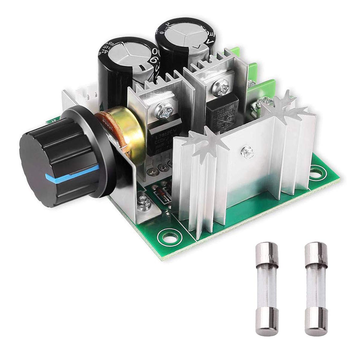 Youmile 12V ~ 40V 10A PWM DC Motor Drehzahlregler Modul Mini PWM Drehzahlregler Schalter Regler für Arduino mit 2 Stück 10A Glassicherung von Youmile