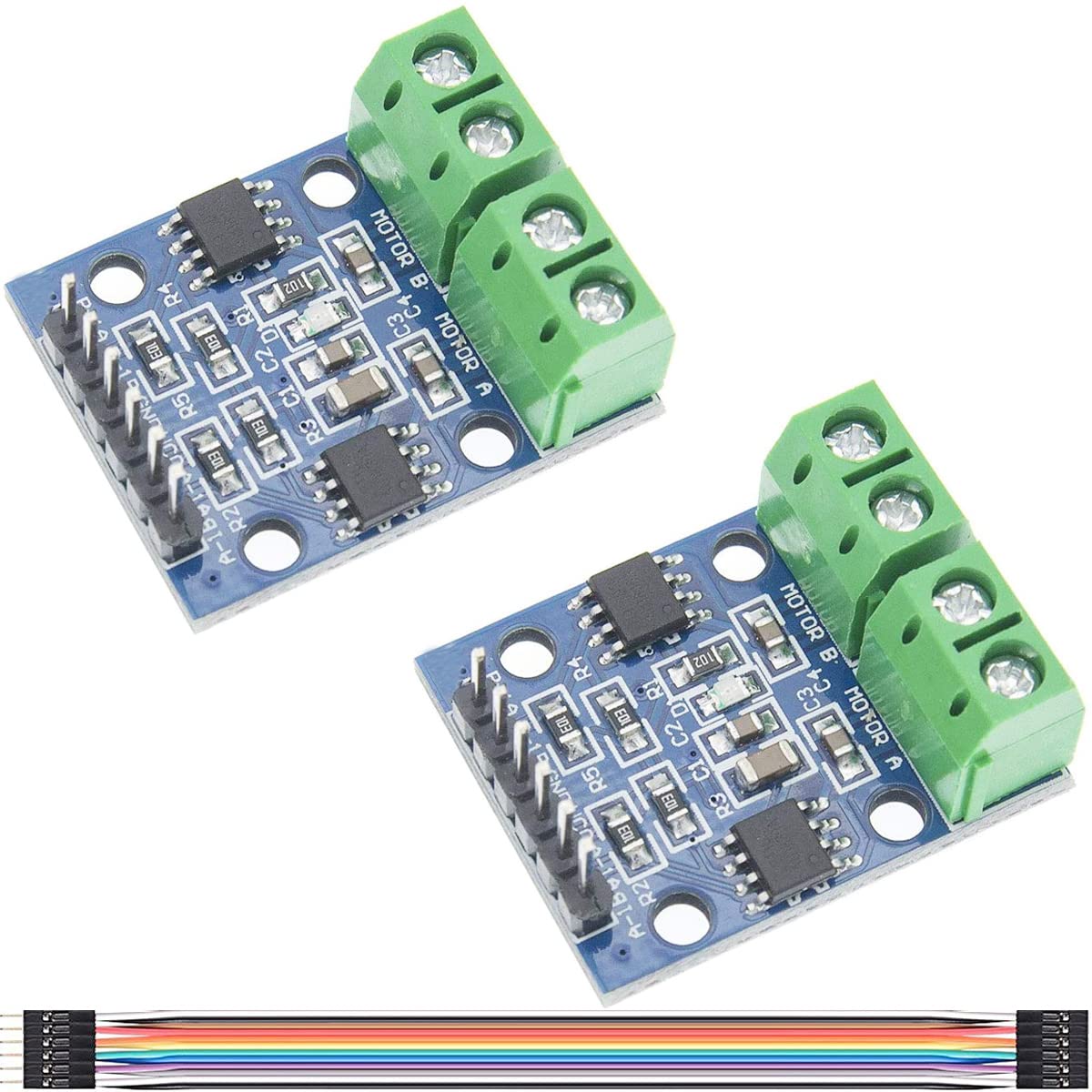 Youmile 2 Stück HG7881 800mA Dual DC Motor Treiber Controller Board mit DuPont-Kabel zum gleichzeitigen Antrieb von 2 Gleichstrommotoren oder 1 4-Draht-2-Phasen-Schrittmotor von Youmile