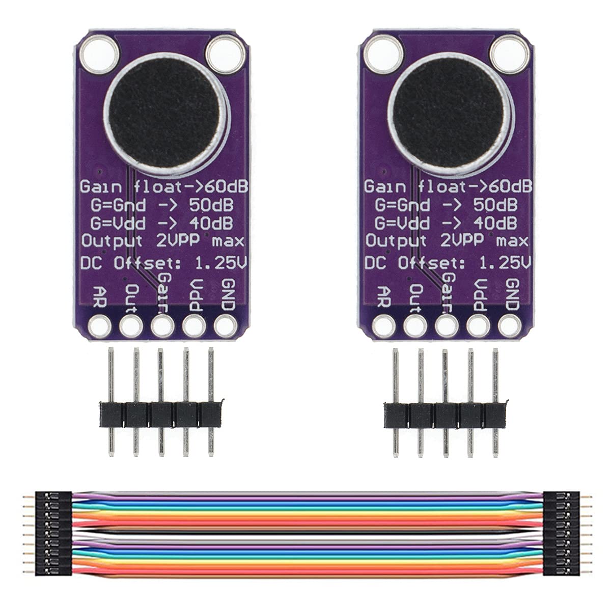 Youmile 2 Stück Mikrofonverstärkerplatine MAX9814 AGC-Mikrofonmodul Automatische Verstärkungsregelung für Arduino mit Sprungdraht von Youmile