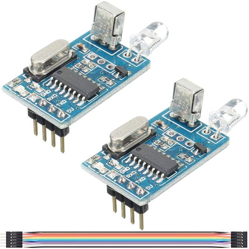 Youmile 2 Stück Relaismodul DIY 5V drahtlose IR Infrarot-Fernbedienung Decoder Encoding Sender-Empfänger-Modul Codierung Sendermodul mit DuPont Kabel von Youmile