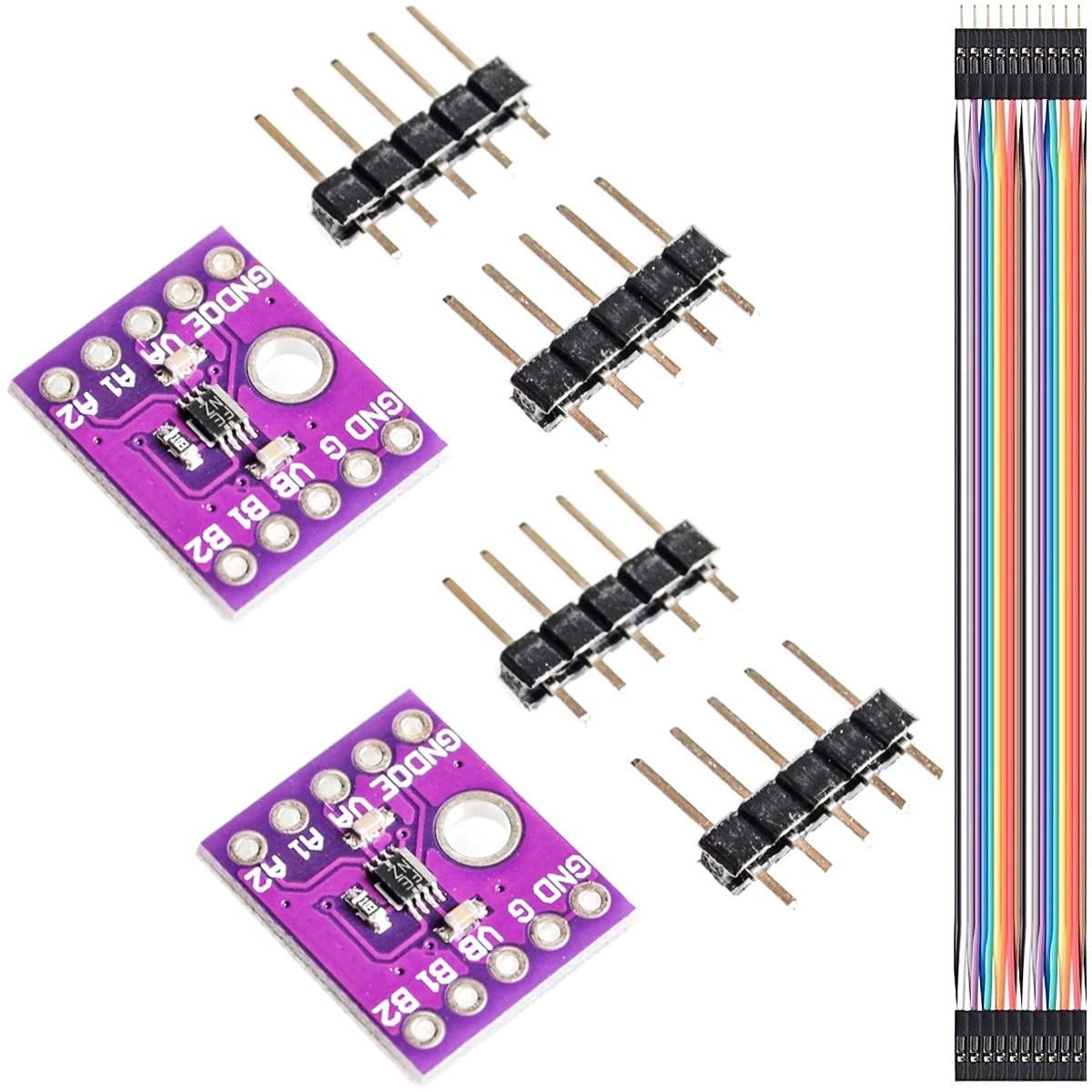 Youmile 2 Stück TXS0102 2-Bit bidirektionaler Spannungspegelwandler 2-Wege-Pegelwandlerplatinenmodul I2C IIC-Schalter mit DuPont-Kabel von Youmile