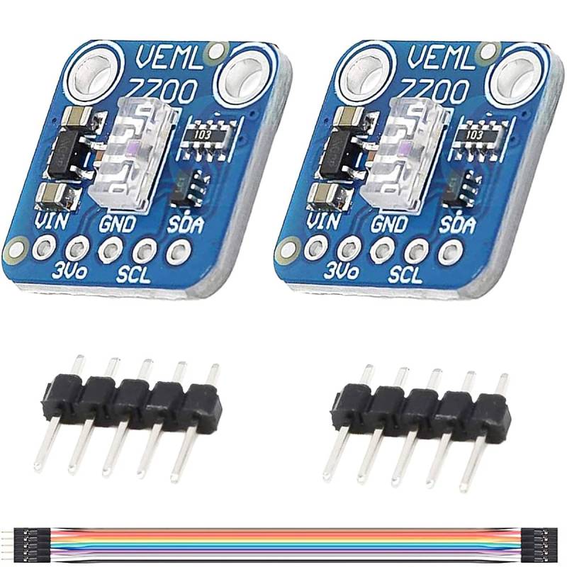 Youmile 2 Stück VEML7700 Ambient Light Sensor 3,3 V-5 V Luxsensor I2C IIC 16 Bits Lichtumgebungssensormodul 0~120 K Lux Lichtmessbereich hohe Präzision,mit Dupont-Kabel von Youmile