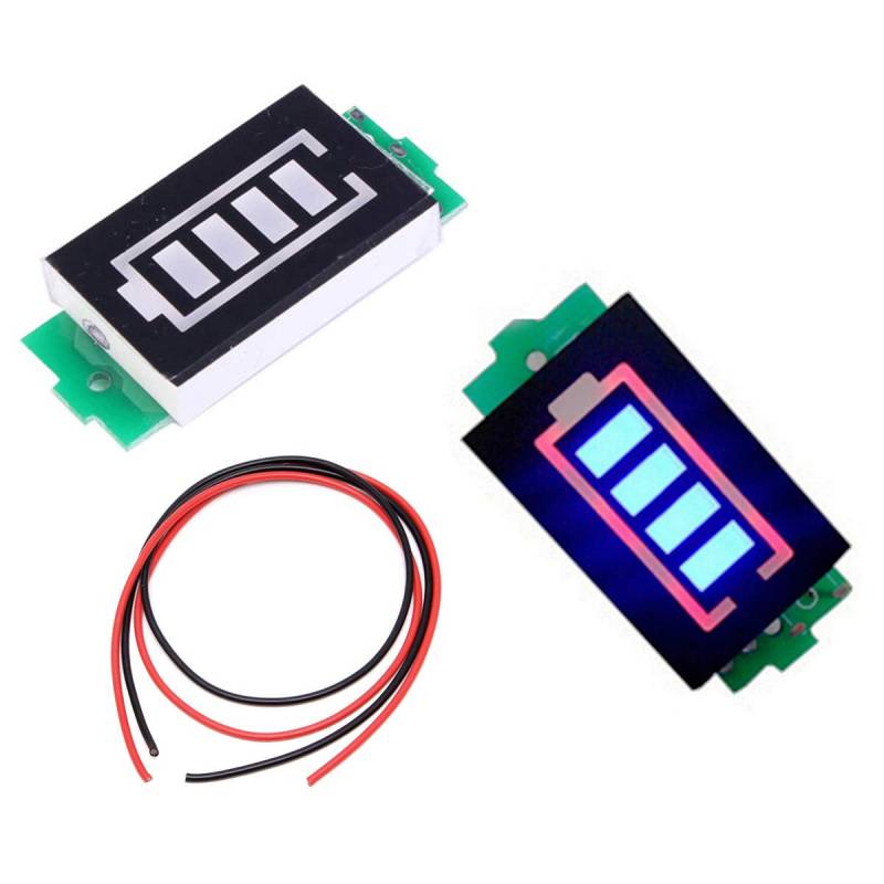 Youmile 2PACK 2S 8,4 V Batteriekapazität-Anzeigemodul Lithium-Lipo-Batteriekapazität-Tester Li-Ion-Modul 4 Abschnitte Blaue LED-Anzeige Elektrofahrzeug von Youmile