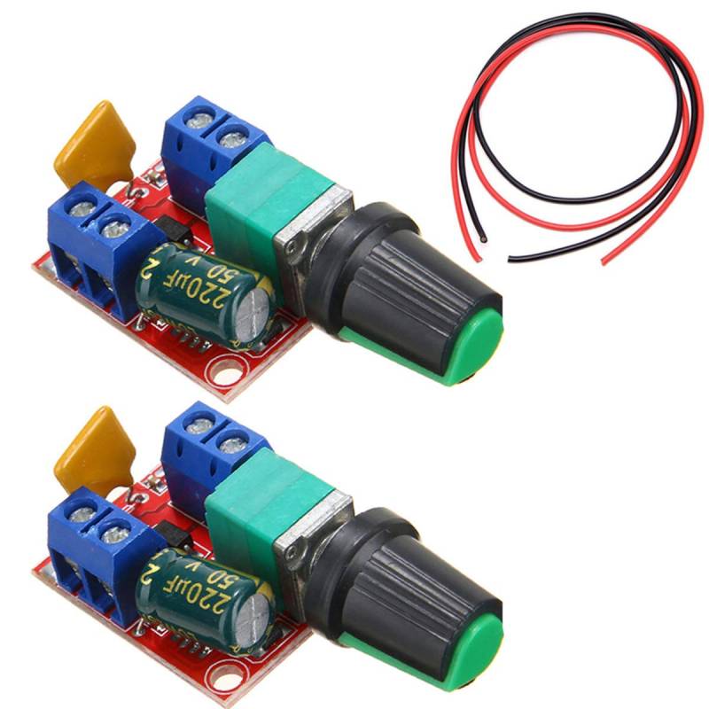 Youmile 2PACK 5A Motor Drehzahlregler Modul Mini DC Motor PWM Drehzahlregler Schalter Regler Schalter LED Dimmer 3V 6V 12V 24V 35V Max 90W von Youmile