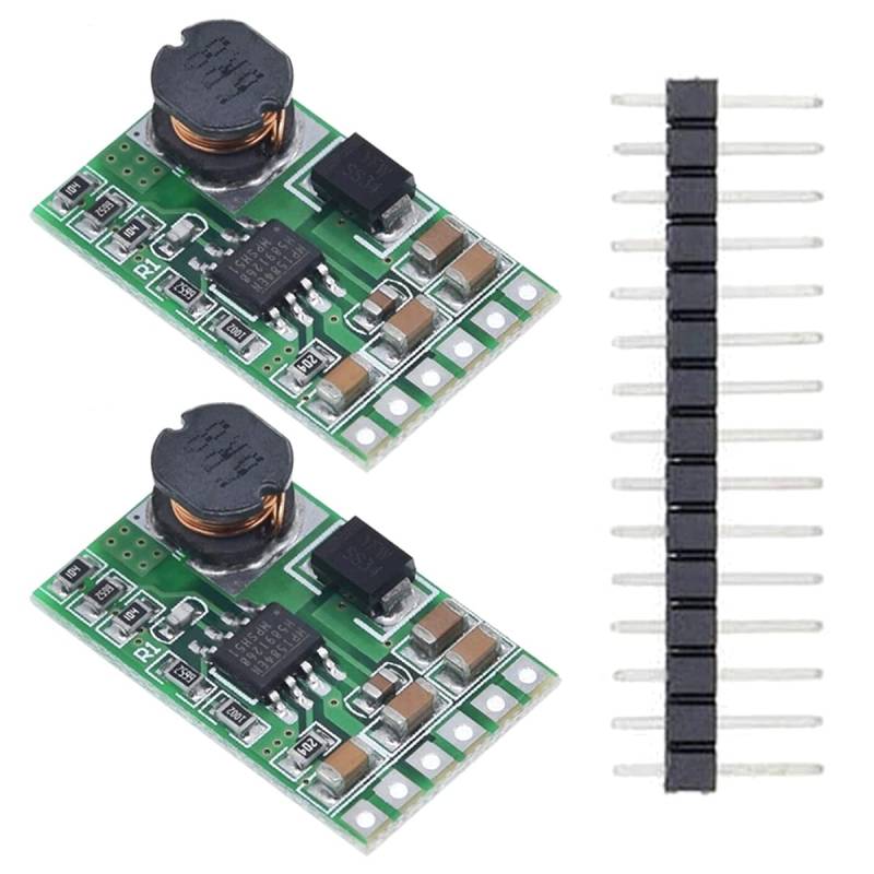 Youmile 2PCS DC-DC Buck Converter 4.5V-27V zu 3V 3.3V 3.7V 5V 6V 7.5 9V 12V Step Down Netzteil Hocheffizientes Spannungsreglermodul DD2712SA mit Stiftleiste von Youmile