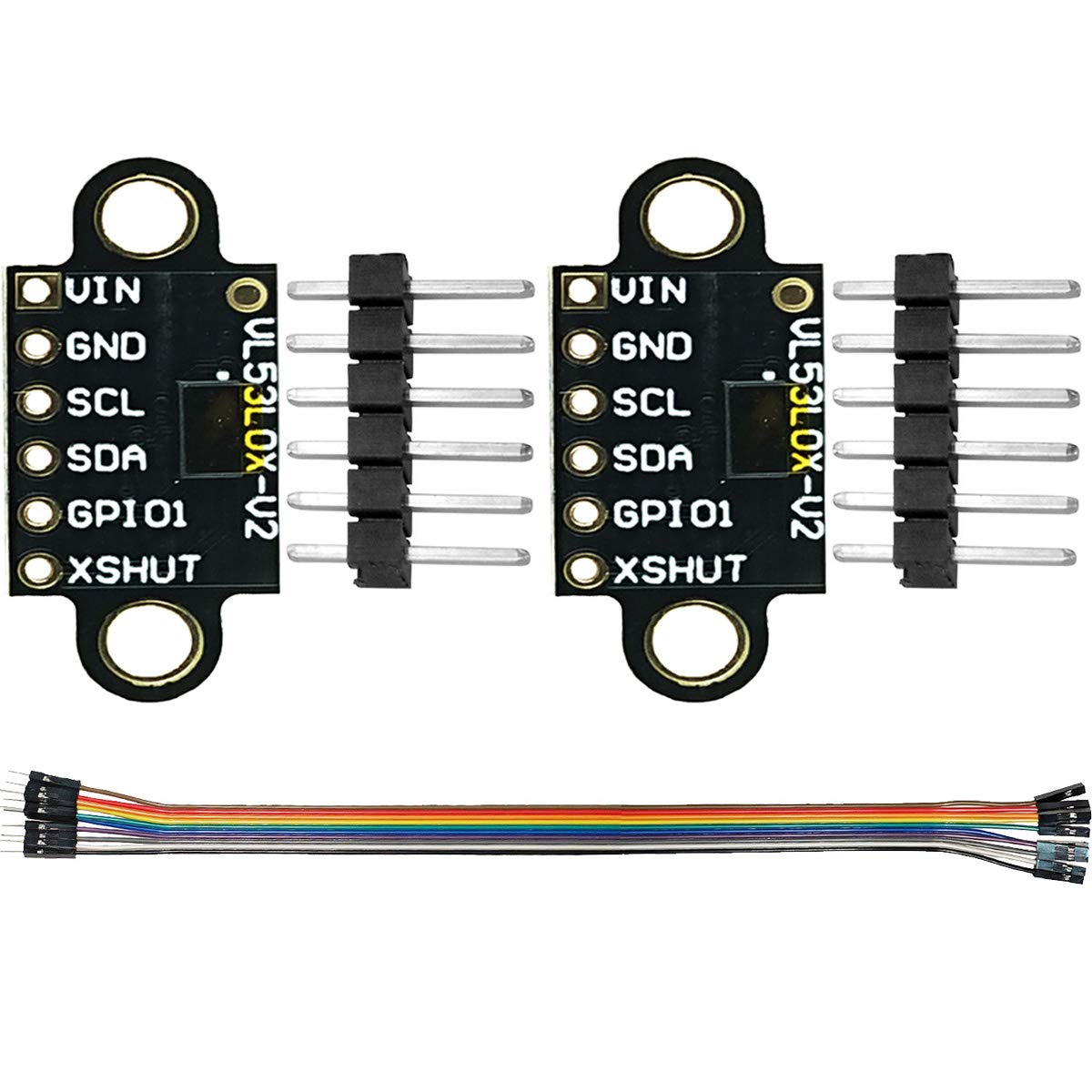 Youmile 2Pcs VL53L0X Distanzsensor Flugzeitlaser Flugdistanzmessung Sensormodul Breakout 940nm GY-VL53L0XV2 I2C IIC 3,3V / 5V von Youmile