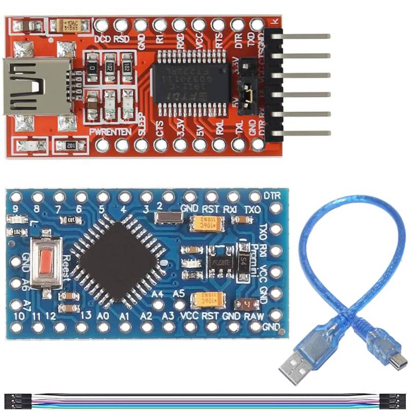 Youmile 3.3V 5V FT232RL USB zu TTL Serial Serieller Konverter Adaptermodul FT232RL USB zu Seriell mit Mini-USB-Kabel DuPont Kabel pro mini 5V/16M von Youmile