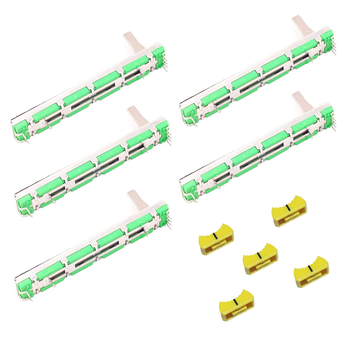Youmile 5 Stück Gerade Schiebepotentiometer Mixer Fader B103 10 Karat Ohm 75mm Dual Channel Fader für Mixer von Youmile