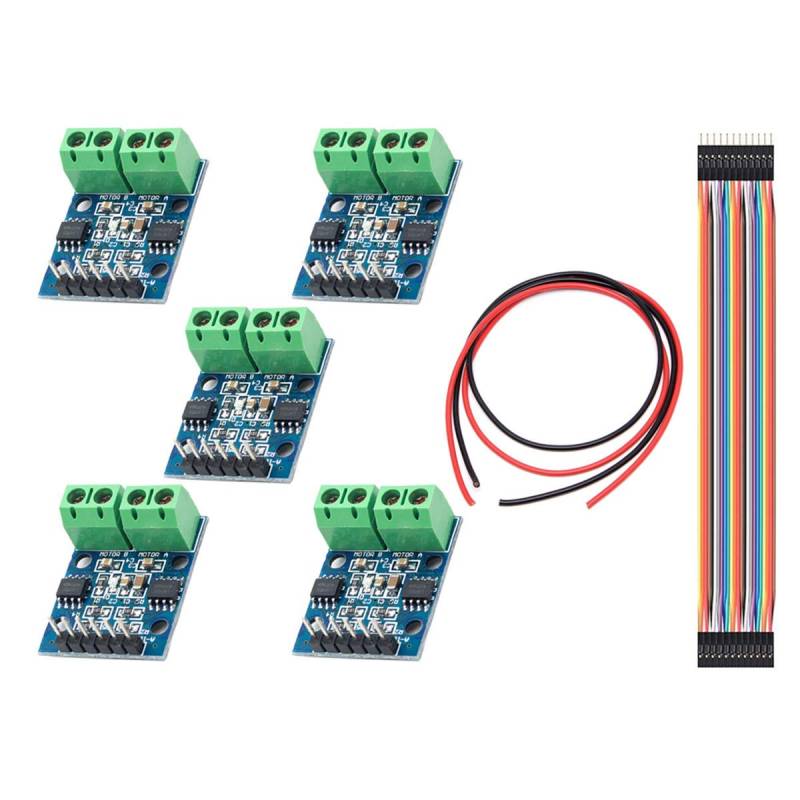 Youmile 5 Stück L9110S DC Schrittmotortreiber Controller Board 2,5-12 V H-brücke für Arduino mit Dupont Kabel Stecker auf Buchse 30 PIN, 28AWG Draht von Youmile