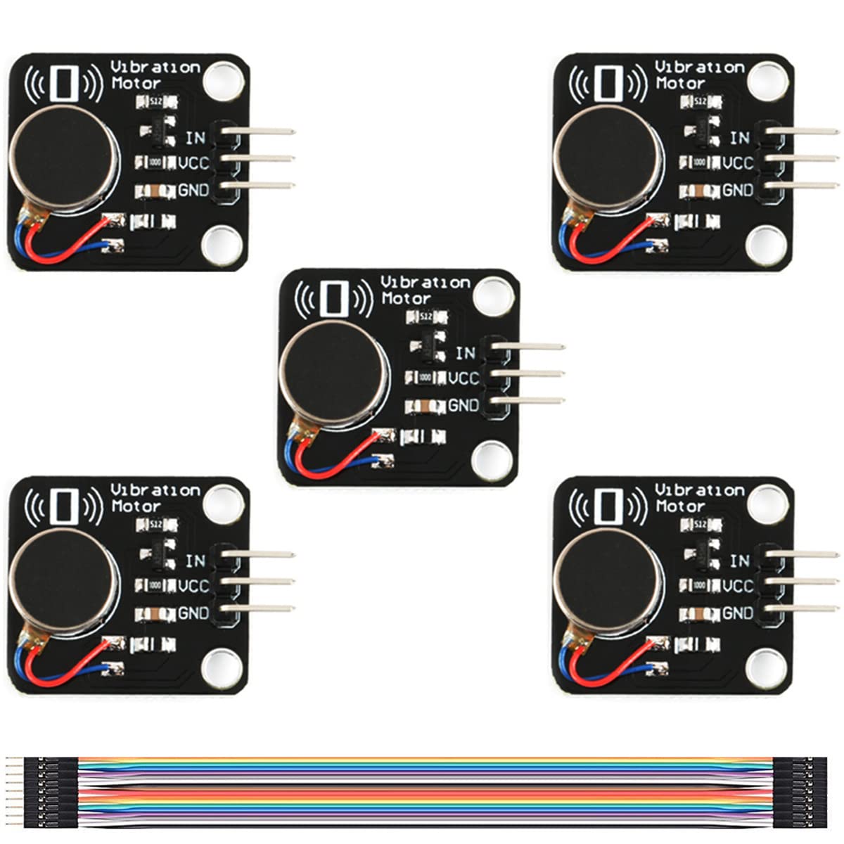 Youmile 5 Stück PWM Vibrationsmotor Modul DC 5V Handy Vibrator Modul Sensor für Arduino mit Dupont Kabel 15 Pin von Youmile