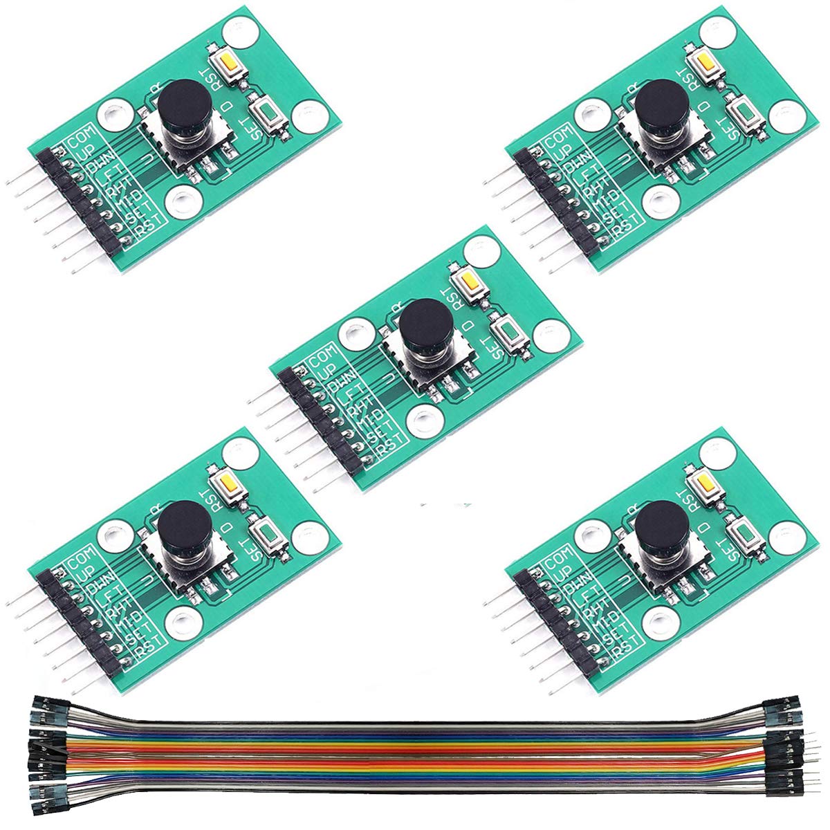 Youmile 5PACK Tastenmodul Wippe 5-Richtungs-Tastenmodul Navigation für MCU AVR-Spiel 5D-Wippe Joystick-unabhängige Tastatur für Arduino Joystick-Modul 5-Kanal mit Dupont Wire von Youmile