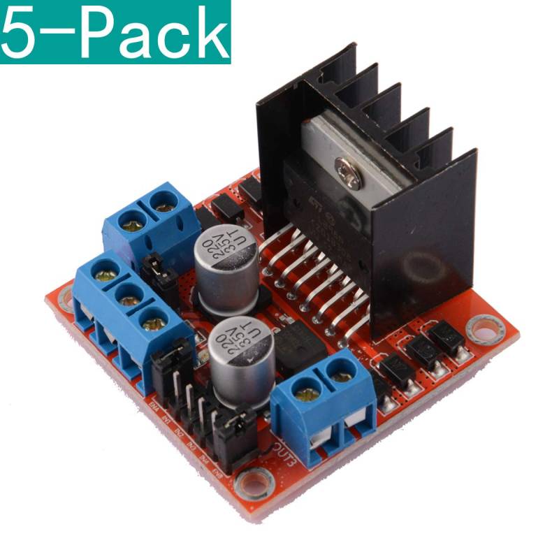 Youmile 5er-Pack Dual-H-Brücken-DC-Schrittmotorantrieb-Controller-Board-Modul L298N für Arduino von Youmile