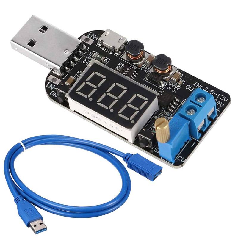 Youmile DC-DC Digital USB Buck Boost Wandlermodul 5 V bis 3,3 V 9 V 12 V 18 V 24 V Einstellbares Spannungsregler Spannungsversorgungsmodul mit USB Verlängerungskabel von Youmile