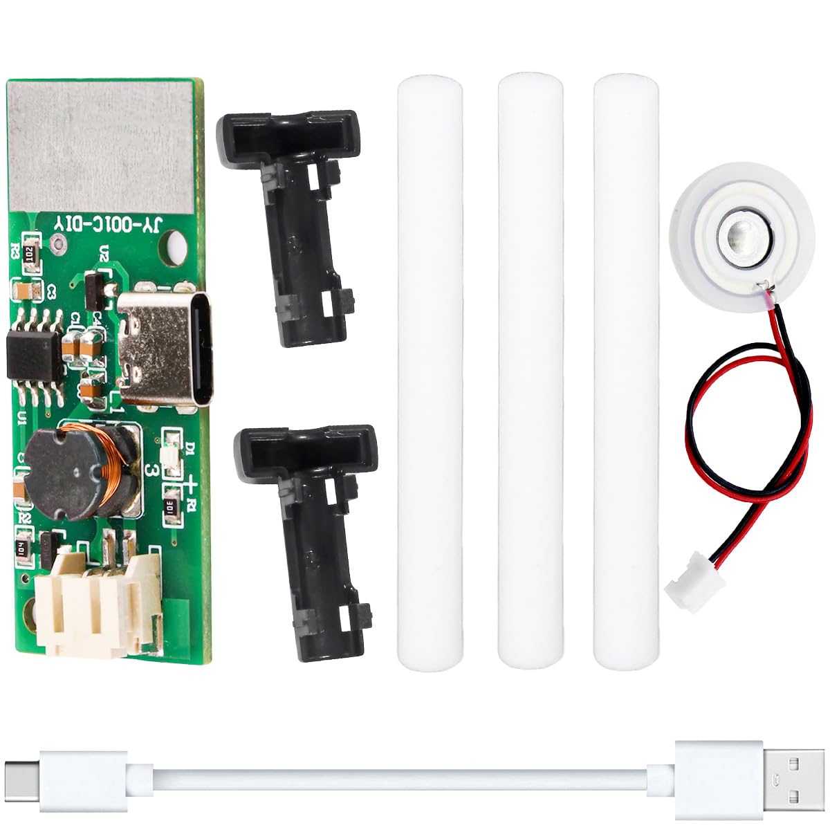 Youmile Luftbefeuchter Modul, DIY Zerstäuber, Typ-c USB Touch-Schalter Zerstäuber Luftbefeuchter Modul 5V Ultraschall Zerstäuber Nebel Maker mit Halterung Wattestäbchen usb zu Typ-c Kabel von Youmile