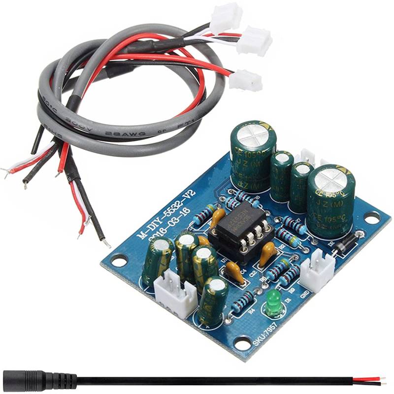 Youmile NE5532 Op Amp-Vorverstärker-Platine DC12V-35V NE5532 Vorverstärker mit 28awg-Kabel DC-Buchsenkabel für Bluetooth-Vorverstärker von Youmile