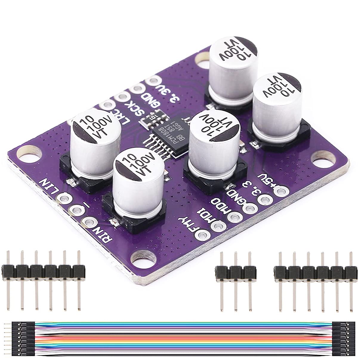 Youmile PCM1808 105 dB SNR Audio Stereo ADC Single-Ended 24-Bit-Verstärker Player Decodermodul mit DuPont Kabel von Youmile