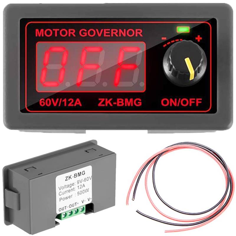 Youmile PWM Motor Speed Controller ZK-BMG DC 12V 24V 60V 500W Einstellbares Signal Generator Treibermodul mit stufenlosem Schalter rotes und schwarzes Kabel von Youmile