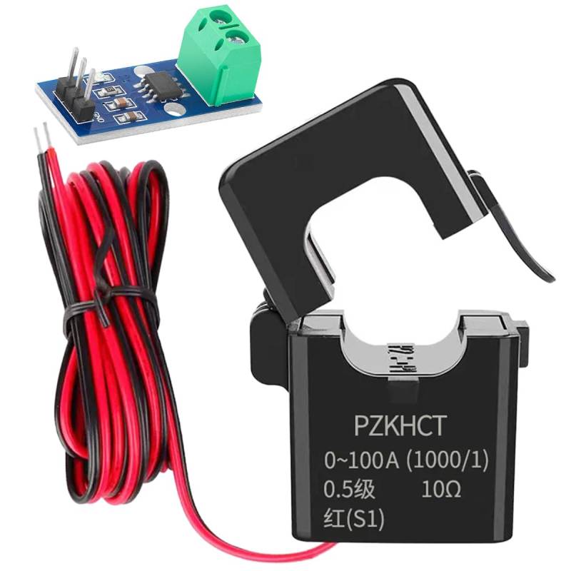 Youmile PZCT-02 Spulensensor für Stromwandler Schnappverbindungsstruktur Split Core mit ACS712 30A Sensormodul für 100A Amp Energy Meter Mini Split Base Current Transformer von Youmile