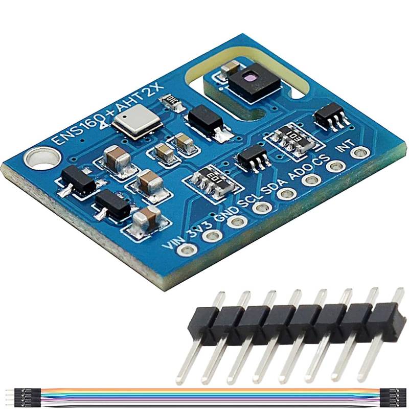 Youmile Temperatur Sensor module Temperatur- und Luftfeuchtigkeitssensor ENS160 + AHT21 Kohlendioxid CO2 eCO2 TVOC Luftqualitätsmodul 3-in-1-Sensor Hochpräzise mit Dupont-Kabel für Arduino von Youmile