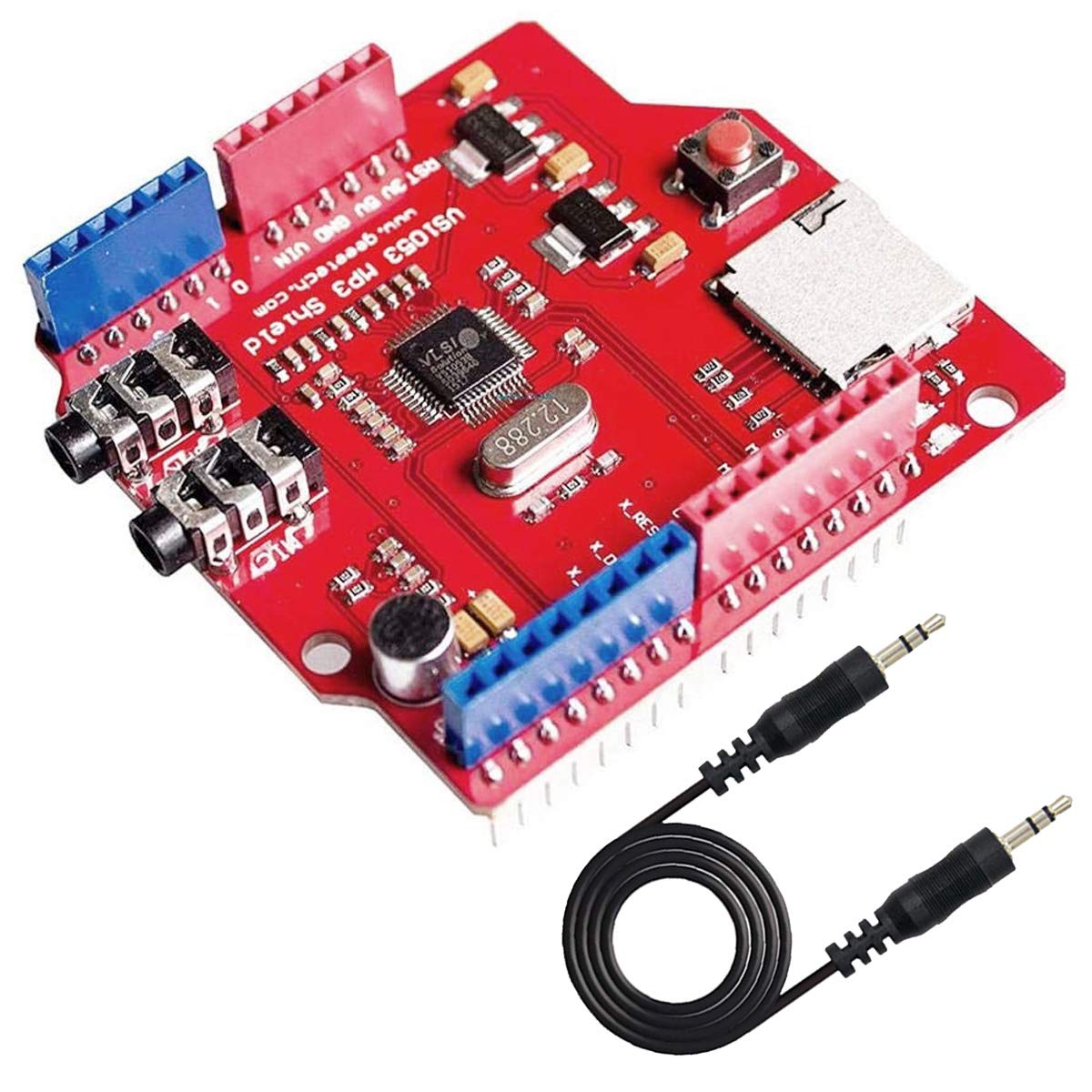 Youmile VS1053 VS1053B TF Karte Stereo Audio MP3 Player Record Decode Development Board Modul für Arduino mit 3.5 mm Audio Buchsenkabel von Youmile