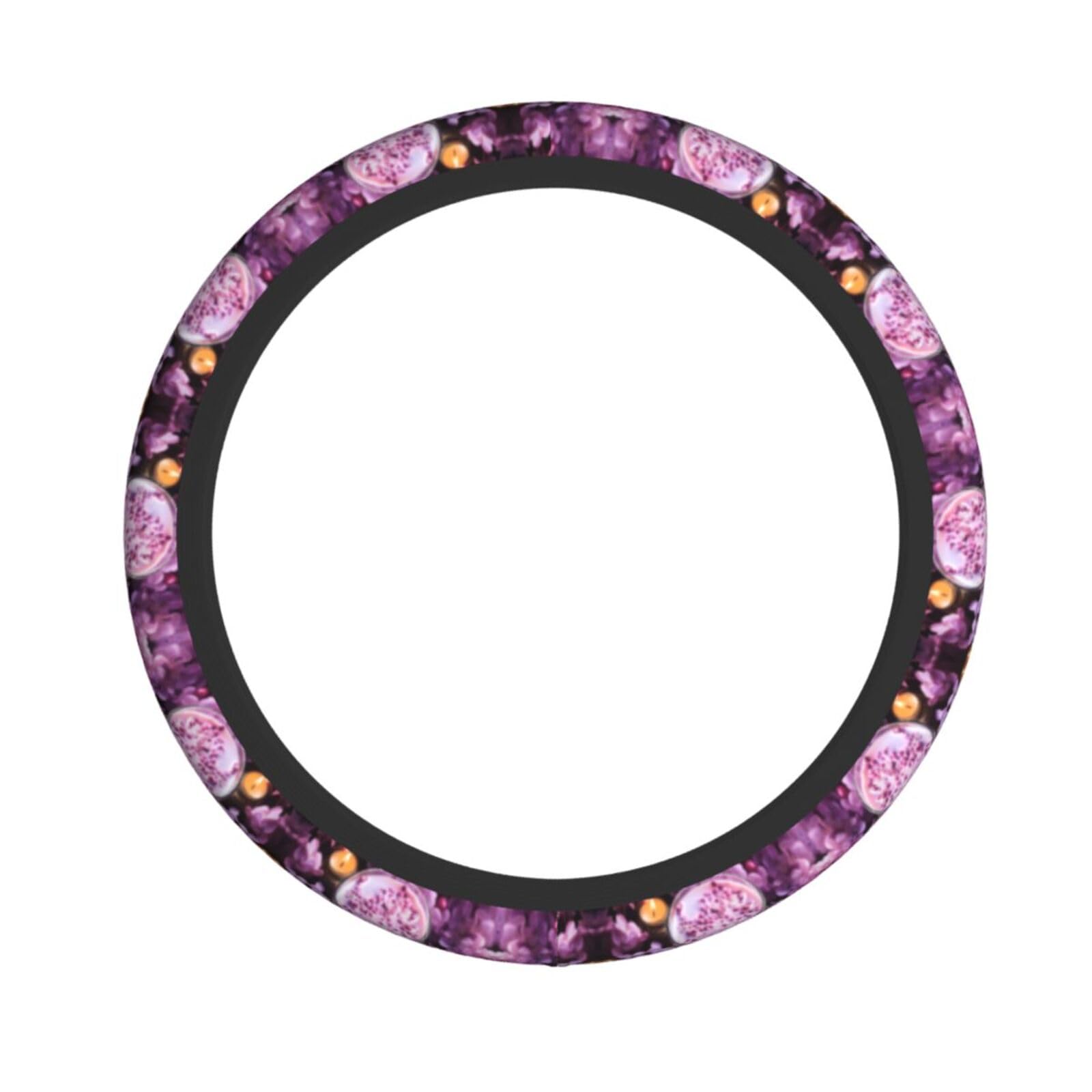 Lenkradbezug mit violetten Blumen, bedruckt, Lenkradhülle für verschiedene Autos, universal, 38,1 cm, rutschfest, geruchlos von YoupO