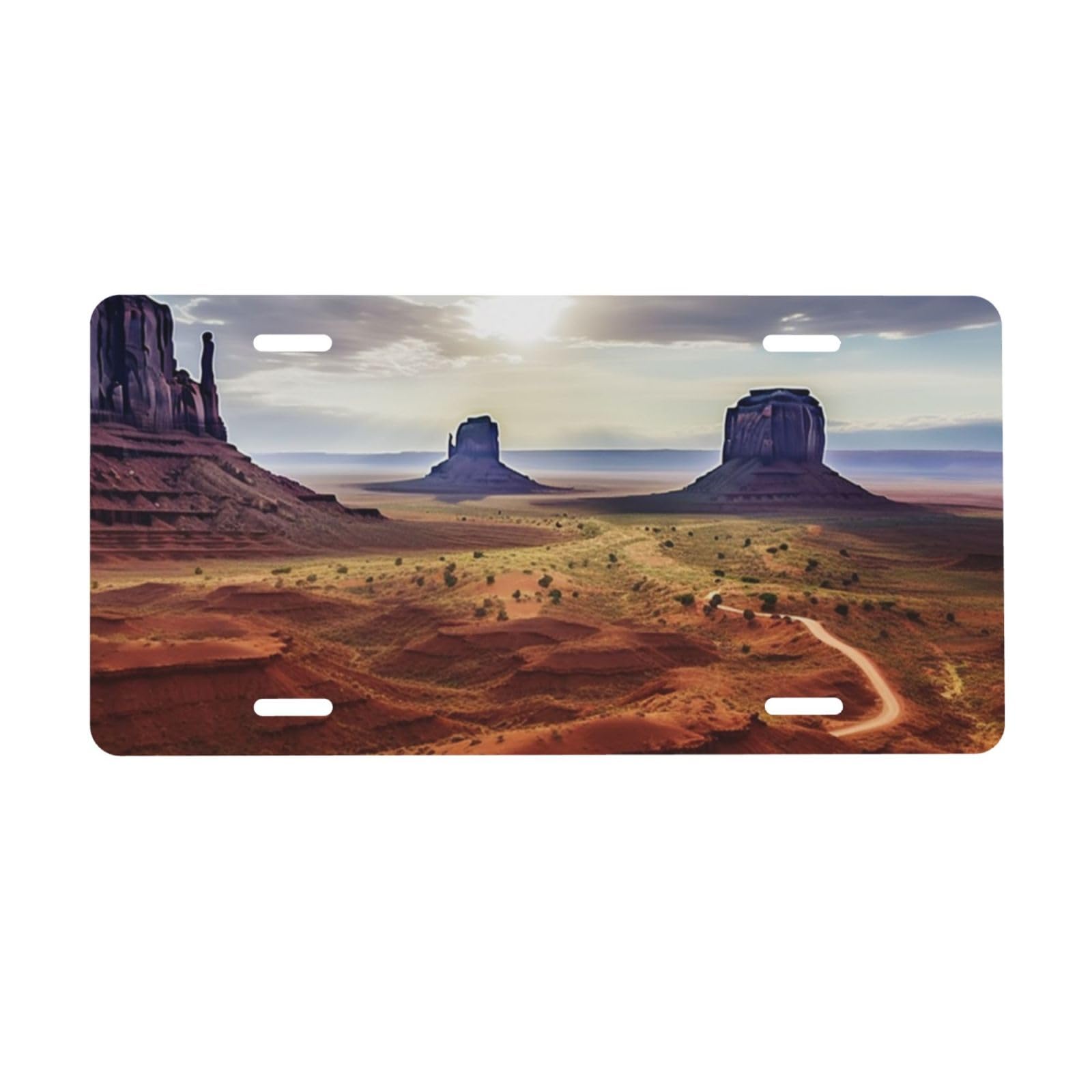 Nummernschild Aluminium Nummernschild Landschaft des Monument Valley Auto Auto Tag für Fahrzeug Dekoratives gestanztes Vanity Nummernschild für LKW, Vans, SUV, 15,2 x 30,5 cm, 4 Löcher von YoupO