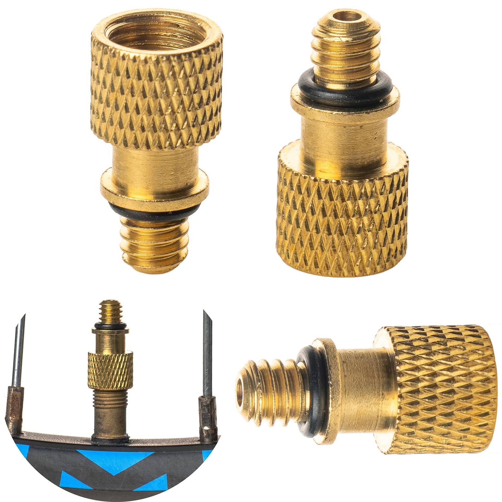 Adapter für Schrader Ventil auf Dunlop Ventil, 3 STK, AV auf DV-Ventil, MTB Ventil Adapter, Motorradventil Adapter, Adapter Auto Ventil, Schrader Ventil Adapter auf Normalventil, Car Valve Adapter von Your Day Mate