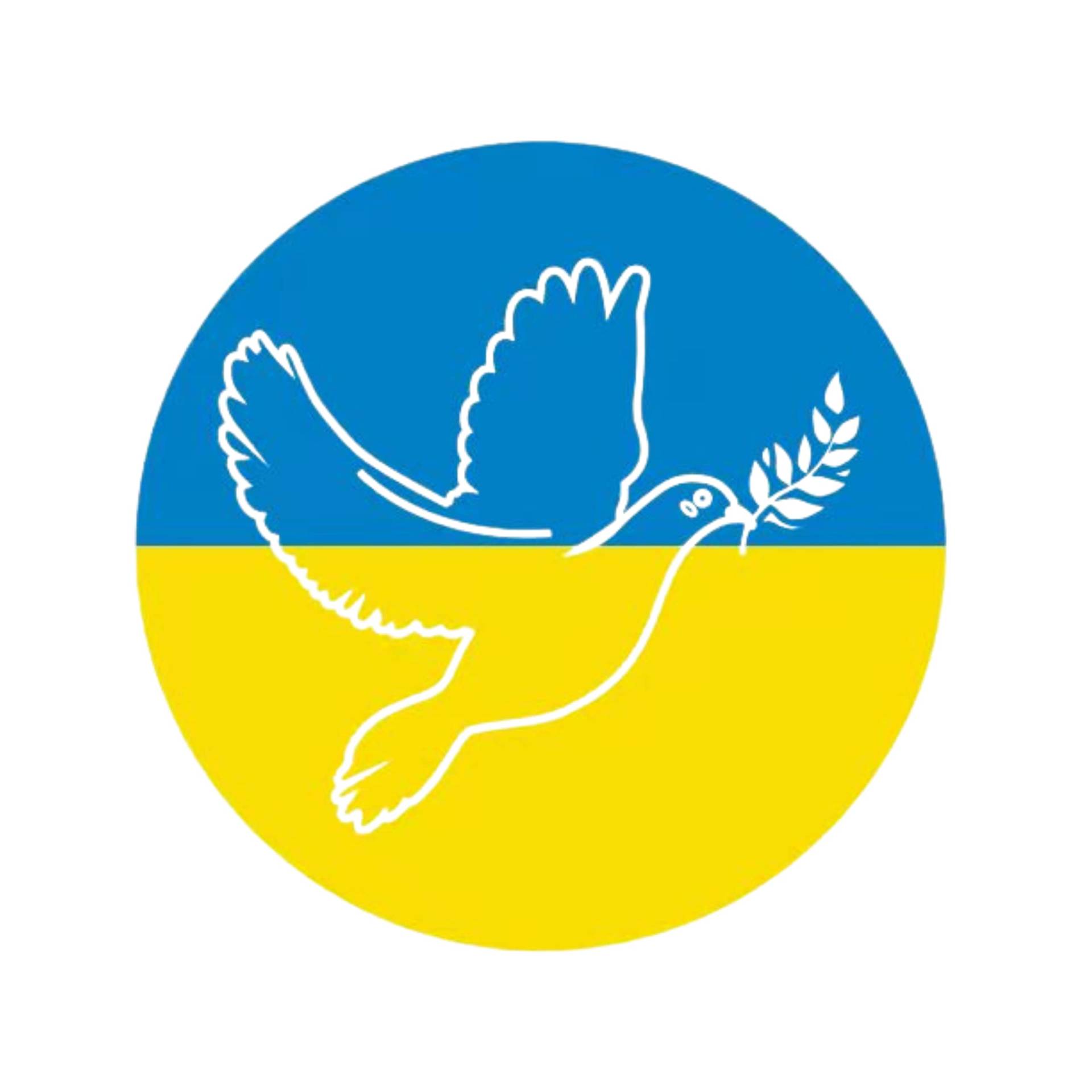 Aufkleber mit Friedenstaube auf Ukraine Flagge, 1 Stk, Ø 8 cm Klebesticker, hochwertiger Druck mit UV Schutz, 0,08 mm Folienstärke, für Auto, Scheibe, Bike, Ukraine Sticker Car, Ukraine Aufkleber Kfz von Your Day Mate