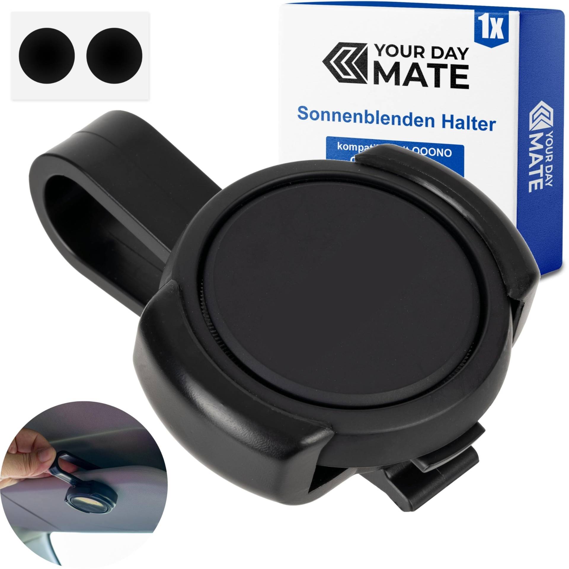 Auto Sonnenblende Halterung für CO-DRIVER NO2, 1 Set, in Schwarz, kompatibel mit OOONO CO-DRIVER NO2, aus stabilem Kunststoff, nicht 3D gedruckt, Blitzerwarner Clip Blende, Radarwarner Halter für No 2 von Your Day Mate