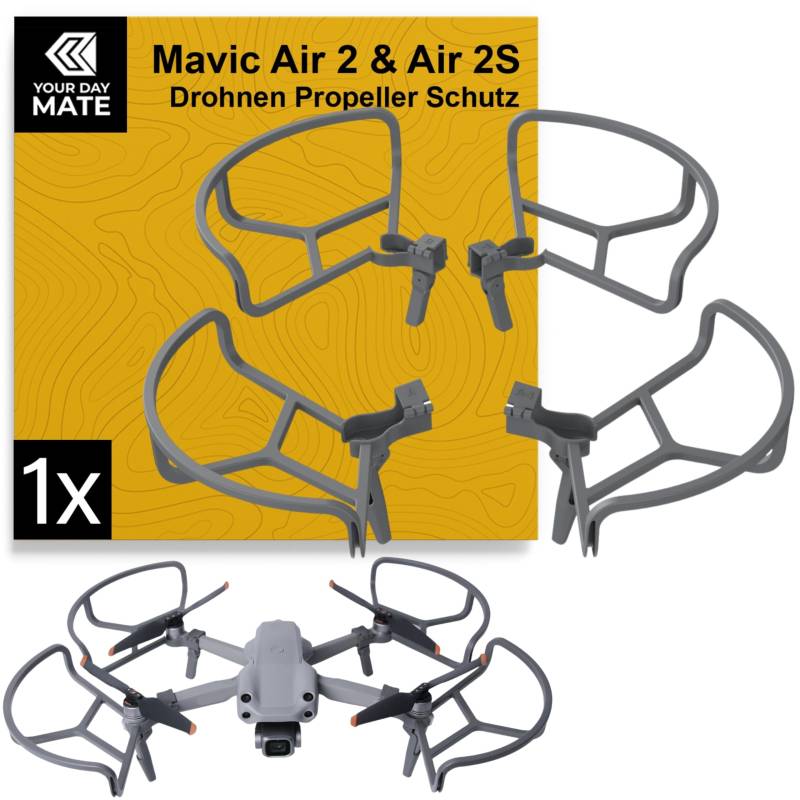 Drohnen Propellerschutz mit Fahrwerk, kompatibel mit DJI Mavic Air 2, DJI Air 2S, Schutz für Rotorblätter, Gimbal, Unterboden, Propeller Halterung mit Landefüßen, Landebeine Propellersicherung Drohne von Your Day Mate